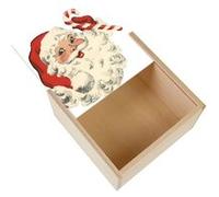 Boite Coffret en Bois - Fabulous - Pere Noel Vintage Retro Santa Claus 50's (11 x 11 x 3,5 cm) Multicolore G