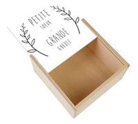 Boite Coffret en Bois - Fabulous - Petite Soeur Grande Gueule (11 x 11 x 3,5 cm) Multicolore G