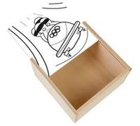 Boite Coffret en Bois - Fabulous - Pingouin Bobsleigh Jeux Olympiques (11 x 11 x 3,5 cm) Multicolore G