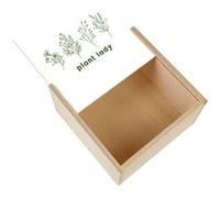 Boite Coffret en Bois - Fabulous - Plant Lady - minimaliste (11 x 11 x 3,5 cm) Multicolore G