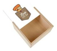 Boite Coffret en Bois - Fabulous - Poche Pizza Love at first Bite (11 x 11 x 3,5 cm) Multicolore