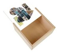 Boite Coffret en Bois - Fabulous - Pollock collage moderne (11 x 11 x 3,5 cm) Multicolore G