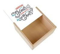 Boite Coffret en Bois - Fabulous - Pourquoi avoir des Enfants ? Chats (11 x 11 x 3,5 cm) Multicolore G