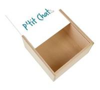 Boite Coffret en Bois - Fabulous - P'tit Chat (11 x 11 x 3,5 cm) Multicolore