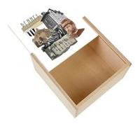 Boite Coffret en Bois - Fabulous - Rennes Collage (11 x 11 x 3,5 cm) Multicolore