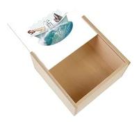 Boite Coffret en Bois - Fabulous - Requin Baignoire (11 x 11 x 3,5 cm) Multicolore G