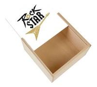 Boite Coffret en Bois - Fabulous - Rock Star Guitare (11 x 11 x 3,5 cm) Multicolore G