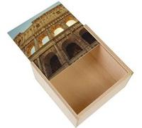 Boite Coffret en Bois - Fabulous - Rome Antique / Colisée sous le Soleil / Patrimoine Mondial (11 x 11 x 3,5 cm) Multicolore