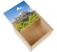 Boite Coffret en Bois - Fabulous - Ruine d'un Chateau Medieval Europe (11 x 11 x 3,5 cm) Multicolore