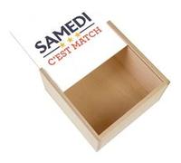 Boite Coffret en Bois - Fabulous - Samedi c'est match (11 x 11 x 3,5 cm) Multicolore G