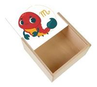 Boite Coffret en Bois - Fabulous - Scorpion Illustration Signe Astrologie (11 x 11 x 3,5 cm) Multicolore G