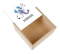 Boite Coffret en Bois - Fabulous - Scorpion Signe Astrologie Céleste (11 x 11 x 3,5 cm) Multicolore G