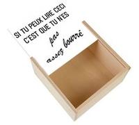 Boite Coffret en Bois - Fabulous - Si Tu Peux Lire Ceci C'Est Que Tu N'Es Pas Assez Bourre (11 x 11 x 3,5 cm) Multicolore G