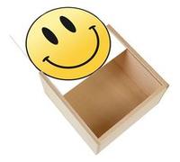Boite Coffret en Bois - Fabulous - Smiley Sourire Smile Joyeux Happy (11 x 11 x 3,5 cm) Multicolore