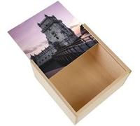 Boite Coffret en Bois - Fabulous - Soleil Couchant sur la Tour de Belem Lisbonne (11 x 11 x 3,5 cm) Multicolore G