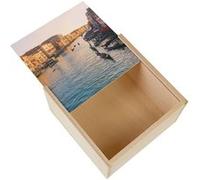 Boite Coffret en Bois - Fabulous - Soleil Levant sur le Canal Grande Venise (11 x 11 x 3,5 cm) Multicolore G