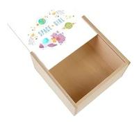 Boite Coffret en Bois - Fabulous - Space Girl Fusée (11 x 11 x 3,5 cm) Multicolore G