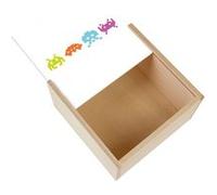 Boite Coffret en Bois - Fabulous - Space Invader Pixel (11 x 11 x 3,5 cm) Multicolore