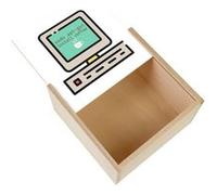 Boite Coffret en Bois - Fabulous - Sudo apt-get install coffee Café et Informatique (11 x 11 x 3,5 cm) Multicolore G