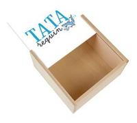 Boite Coffret en Bois - Fabulous - Tata Famille Requin (11 x 11 x 3,5 cm) Multicolore G