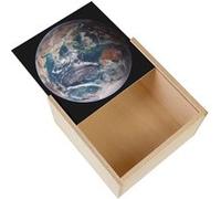 Boite Coffret en Bois - Fabulous - Terre Photo Satellite Planete (11 x 11 x 3,5 cm) Multicolore G