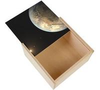 Boite Coffret en Bois - Fabulous - Terre Systeme Solaire (11 x 11 x 3,5 cm) Multicolore G