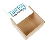 Boite Coffret en Bois - Fabulous - Tonton Famille Requin (11 x 11 x 3,5 cm) Multicolore G