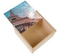 Boite Coffret en Bois - Fabulous - Tour Eiffel au Coucher du Soleil (11 x 11 x 3,5 cm) Multicolore G