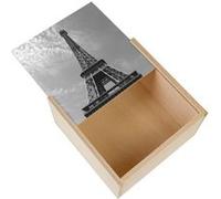 Boite Coffret en Bois - Fabulous - Tour Eiffel En Noir et Blanc (11 x 11 x 3,5 cm) Multicolore