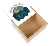 Boite Coffret en Bois - Fabulous - Un Esprit Libre, Jamais Confiné (11 x 11 x 3,5 cm) Multicolore