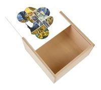 Boite Coffret en Bois - Fabulous - Van Gogh collage moderne (11 x 11 x 3,5 cm) Multicolore G