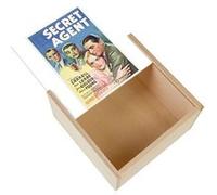 Boite Coffret en Bois - Fabulous - Vieille Affiche Anglaise de Film Secret Agent (11 x 11 x 3,5 cm) Multicolore
