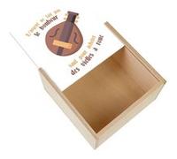 Boite Coffret en Bois - Fabulous - Vielle à roue - L'argent ne Fait Pas le Bonheur (11 x 11 x 3,5 cm) Multicolore G