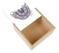 Boite Coffret en Bois - Fabulous - Vipère Floral (11 x 11 x 3,5 cm) Multicolore G