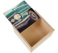 Boite Coffret en Bois - Fabulous - Voiture Americane Verte Vintage 1950 (11 x 11 x 3,5 cm) Multicolore G