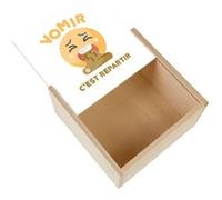Boite Coffret en Bois - Fabulous - Vomir c'est repartir (11 x 11 x 3,5 cm) Multicolore