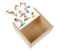 Boite Coffret en Bois - Fabulous - Yoga Enfants Posture Hatha Yoga (11 x 11 x 3,5 cm) Multicolore G