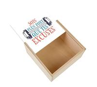 Boite Coffret en Bois - Soit plus Fort que tes Excuses Sport Fitness Muscu Workout (11 x 11 x 3,5 cm)