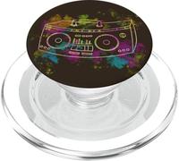 Boîte colorée Ghetto Blaster des années 70, 80, 90, Y2K PopSockets PopGrip pour MagSafe