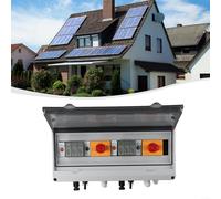 Boîte combinatrice solaire DC 1000 V, 2 cordes avec connecteur parafoudre pour système de panneau solaire marche/arrêt, 2 entrées 2 sorties 16 A, disjoncteur 32 A (étanche IP65)