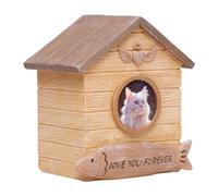 Boîte Commémorative pour Cendres d'animaux de Compagnie, Porte-Photo, en Résine Sculptée, Design Exclusif, Idéale pour Honorer La Mémoire des Anim, Chat