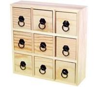 MÉGACRÉA Commode en Bois 9 tiroirs 22 x 22,5 x 7 cm