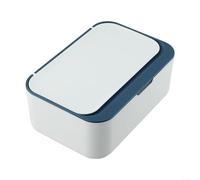 Boîte compacte pour lingettes humides avec construction et couvercle ajusté pour une rétention fiable de l'humidité dans n'importe quelle pièce (bleu)