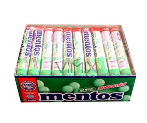 Boîte complète de rouleaux de bonbons VIMIX MENTOS menthe verte 38 g