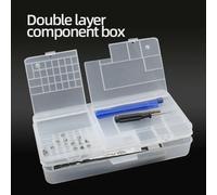Boîte, composants électroniques, rangement en plastique Transparent, petits accessoires à vis, grille de Classification des outils Transparent Gray