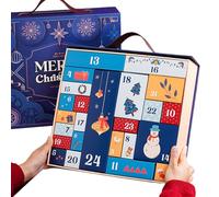 Boîte Compte À Rebours De Noël,Calendrier de l'Avent de Noël 24 Jours en Boîte | Emballages en Papier Numérotés Festifs pour Argent Bonbons Petits Cadeaux Bijoux