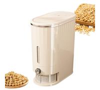 Boîte Conservation Aliments - Grand Bec Verseur Stockage, Système Bouton Pression, Coffret Usage Multiple | Pour Animaux, Céréales, Grains, Légumineuses, Lessive, Gris Clair, Garde-manger Maison, Sans