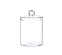 Boite Coton Tige Boîte Circulaire for Cotons-tiges, Couvercle Anti-poussière en Plastique Transparent, Cure-Dents Simple, Belle Boule, bâtonnet de Fil Dentaire, Rangement Bijoux(1pc)