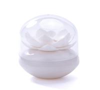 Boite Coton Tige Boîte de Rangement for Cotons-tiges avec Couvercle, Porte-Cure-Dents, Organiseur en Forme Lotus, Accessoires Salle Bain(White L)