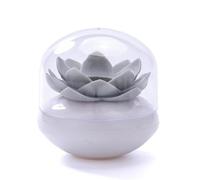 Boite Coton Tige Boîte de Rangement for Cotons-tiges avec Couvercle, Porte-Cure-Dents, Organiseur en Forme Lotus, Accessoires Salle Bain(Grey L)